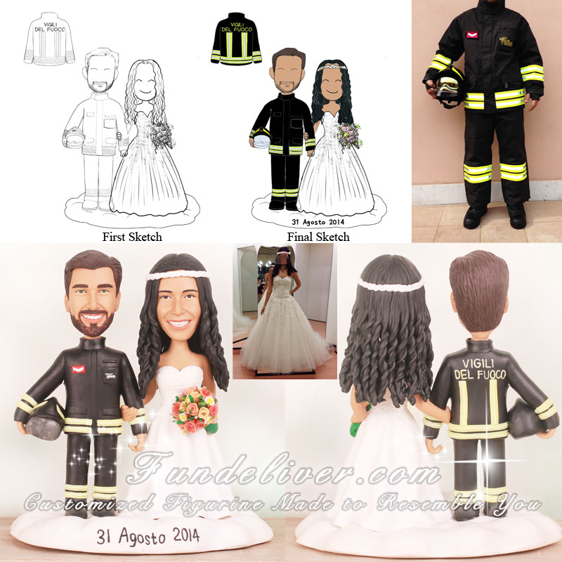 Bride and Groom Standing On Cloud Cake Toppers